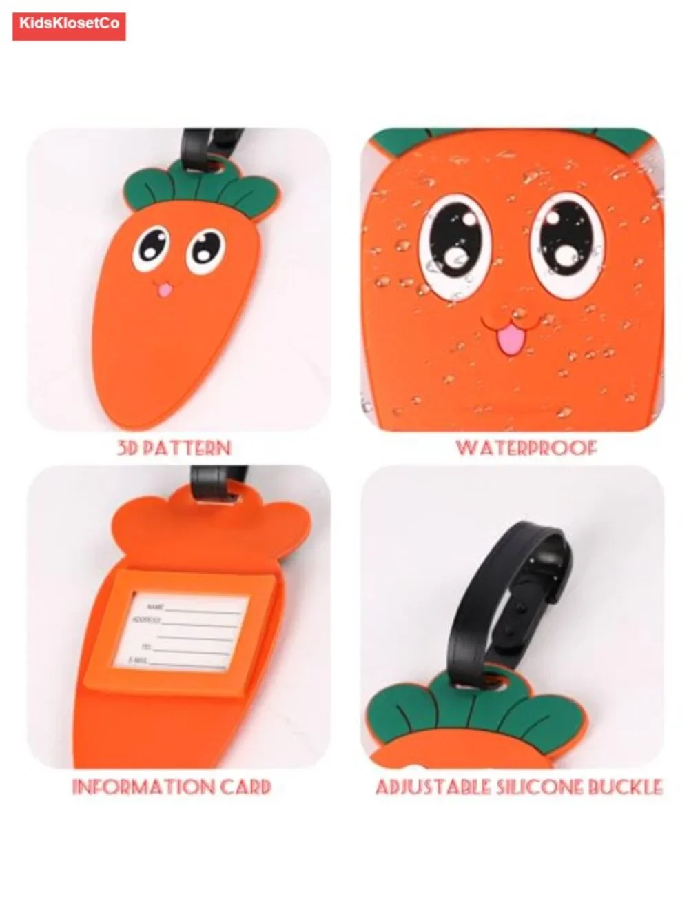 Cute 3D Luggage Tag - Durable PVC Suitcase ID Tag with Silicone Clasp